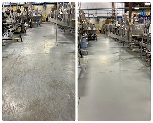 Before and After Warehouse Cleaning Image Freedom Can Services